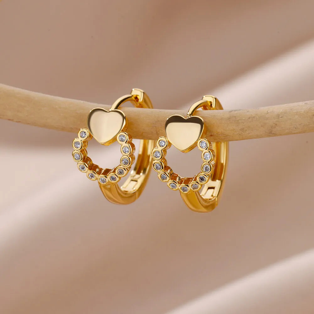 Celeste Heart Hoop Earrings