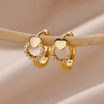 Celeste Heart Hoop Earrings