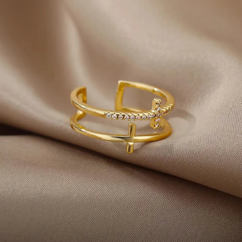 Golden Geo Glow Ring
