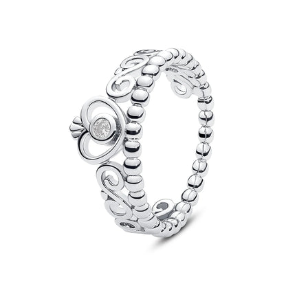 Crystal Love Crown Ring
