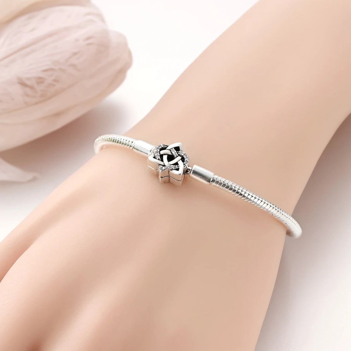 Celeste Heart Charm Snake Bracelet