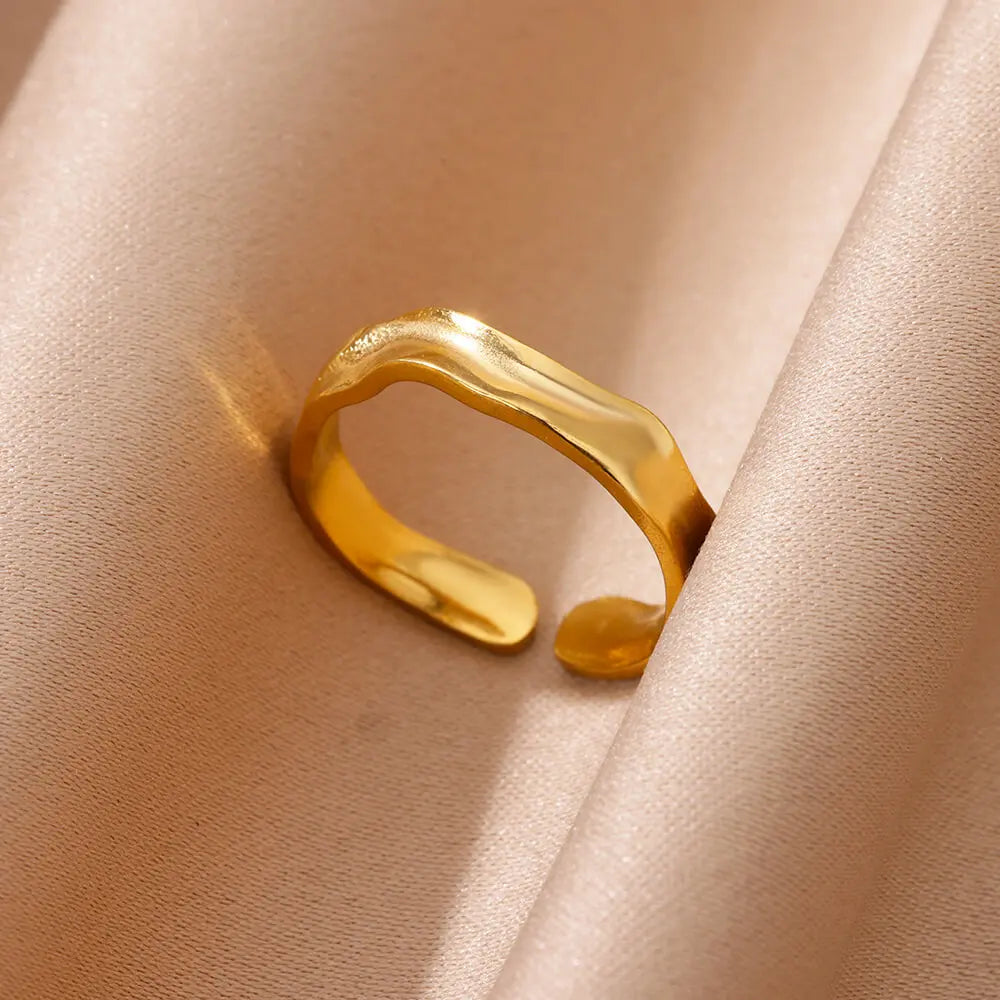 Golden Edge Open Ring