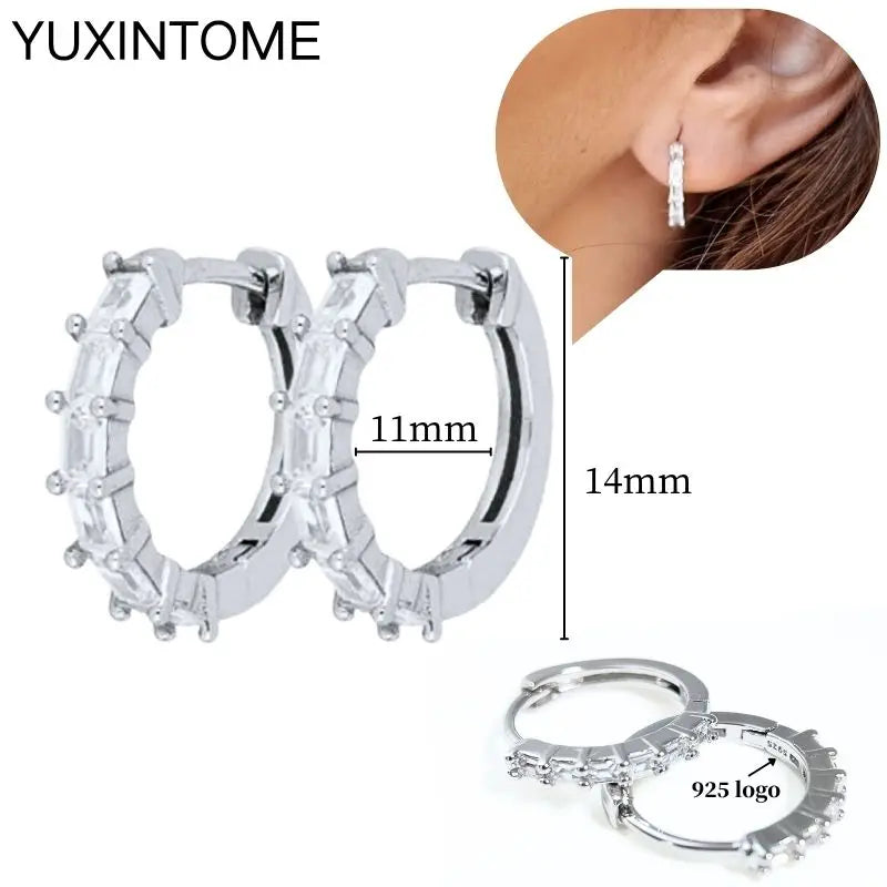 Celeste Crystal Silver Hoops