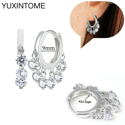 Celeste Crystal Silver Hoops
