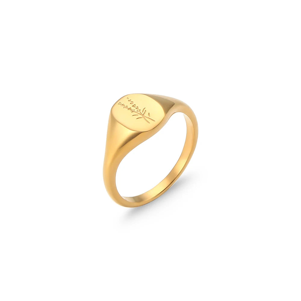Golden Bloom Signet Ring