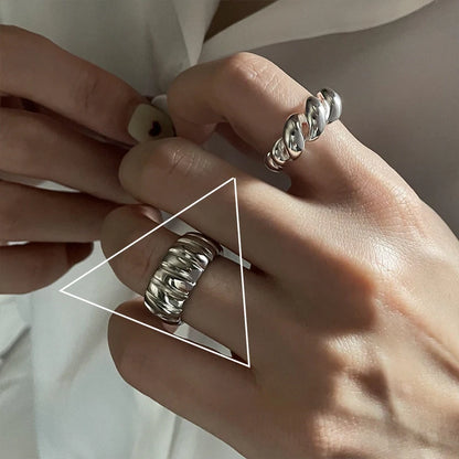 Celeste Double Wave Silver Ring