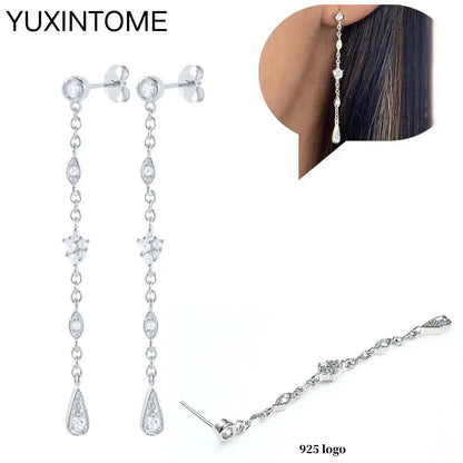 Celeste Crystal Silver Hoops