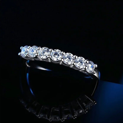 Sterling Moissanite Wedding Band