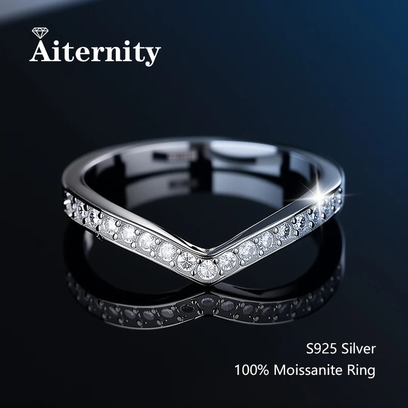 Sterling Moissanite Wedding Band