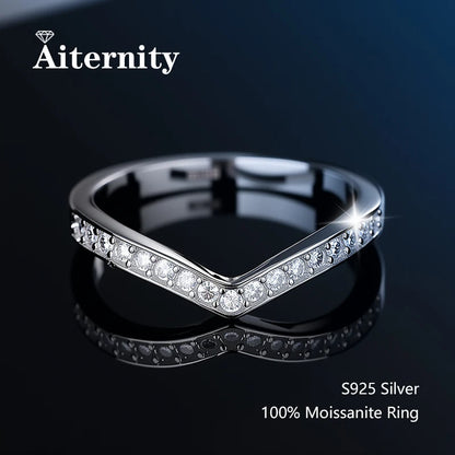 Sterling Moissanite Wedding Band