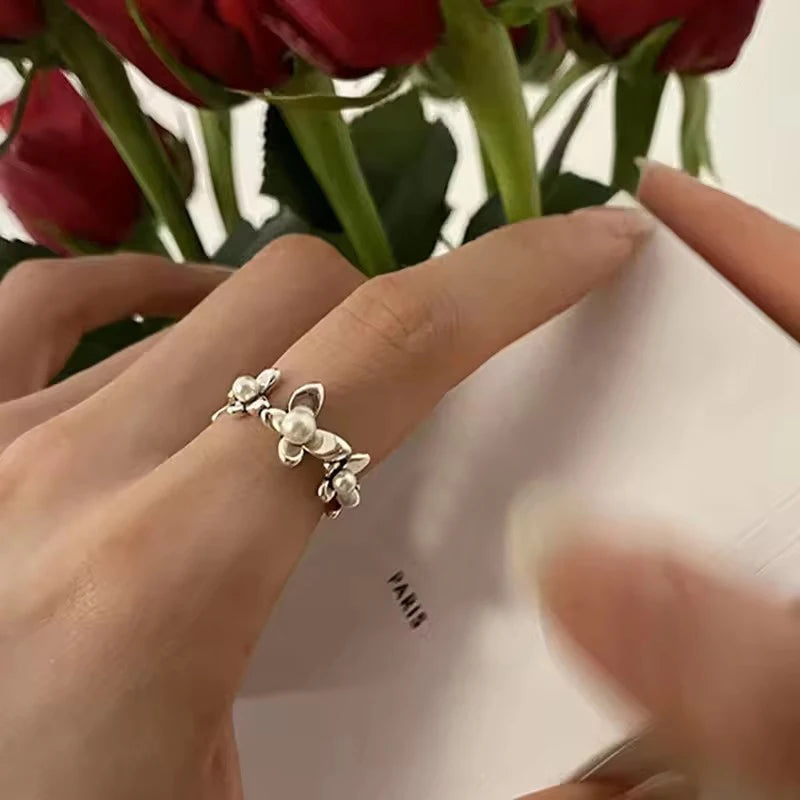 Retro Floral Sterling Ring
