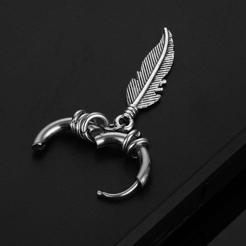 Celeste Cross Feather Studs