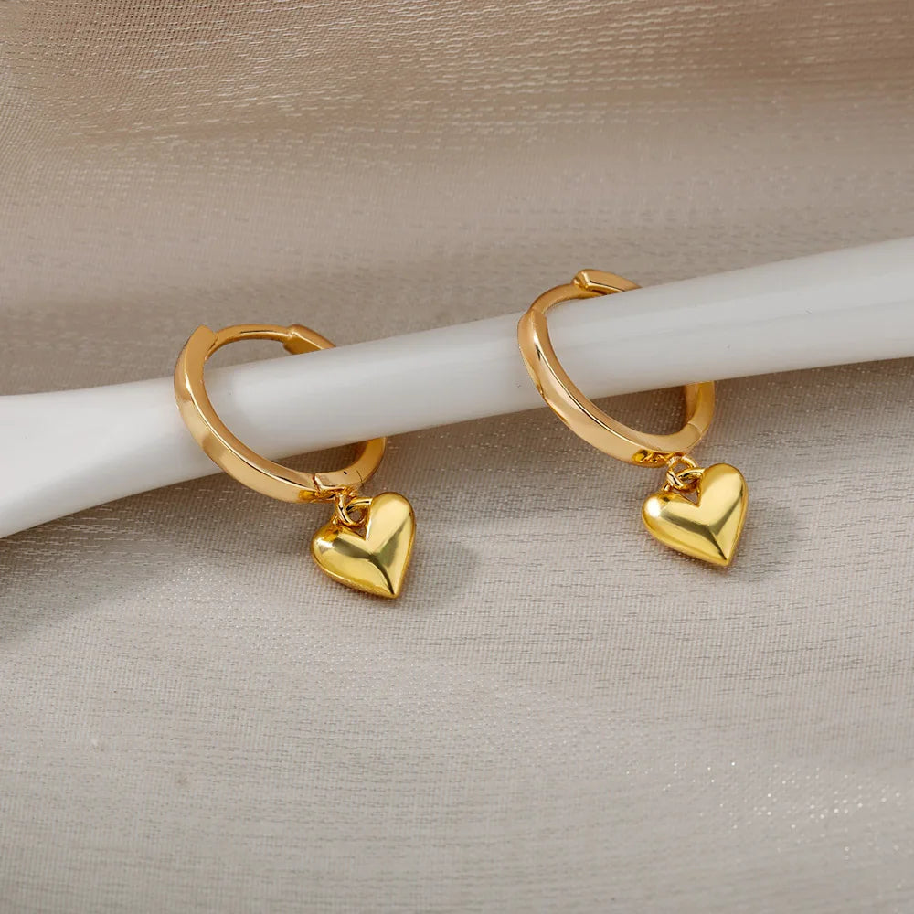 Celeste Heart Hoop Earrings
