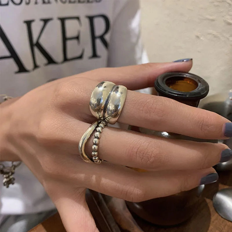 Celeste Double Wave Silver Ring