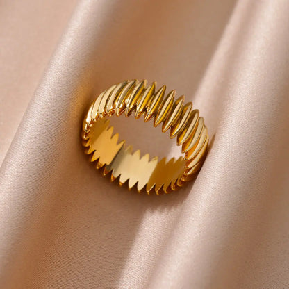 Gold Stripe Statement Ring