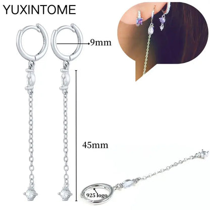 Celeste Crystal Silver Hoops