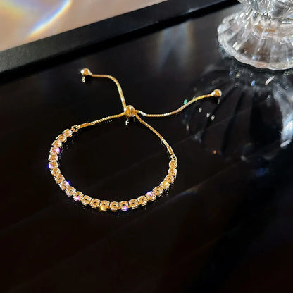 Rainbow Crystal Chain Bracelet