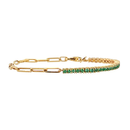 Rainbow Crystal Chain Bracelet