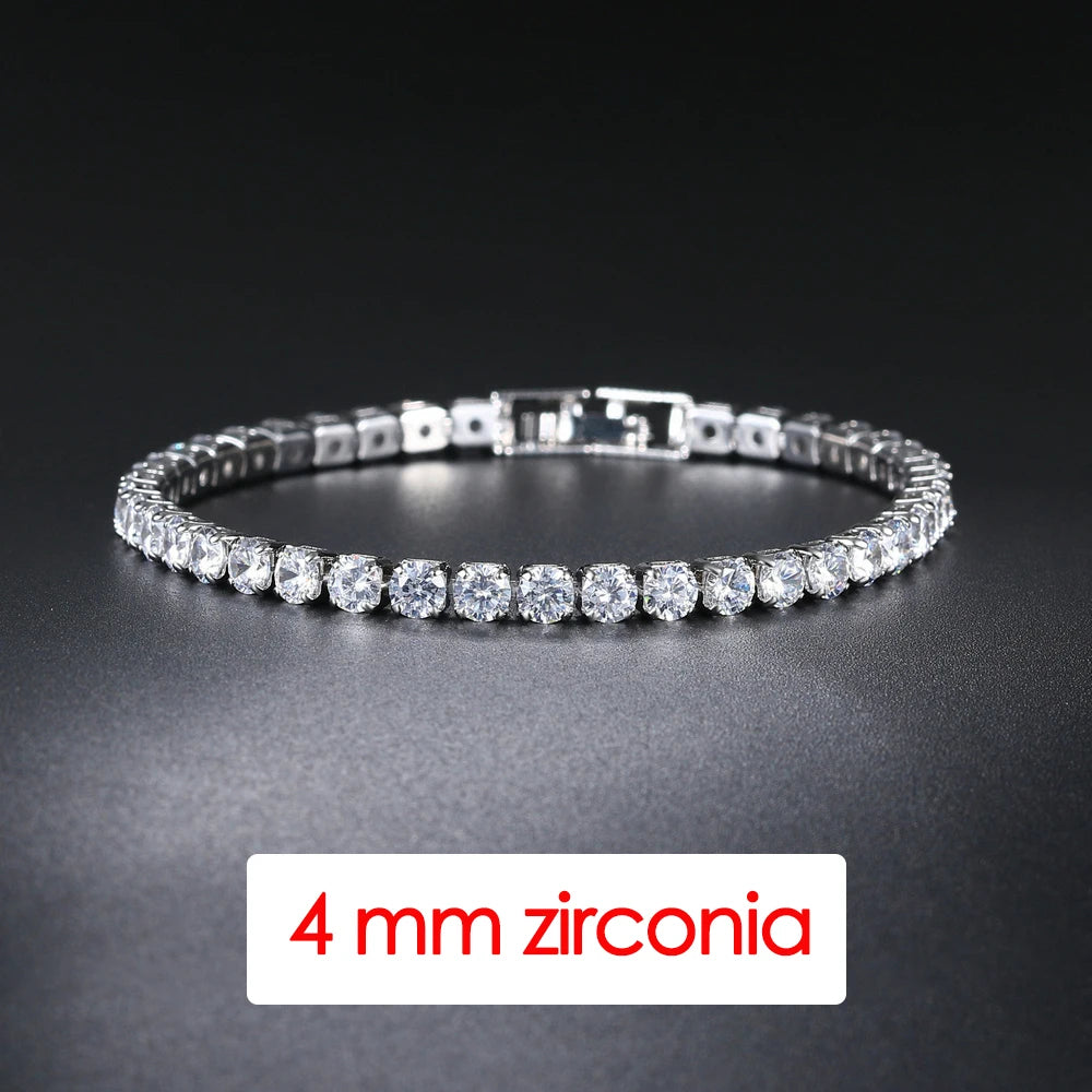 Silver CZ Tennis Chain Bracelet