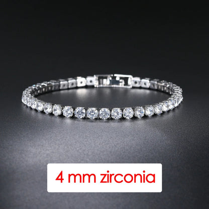 Silver CZ Tennis Chain Bracelet