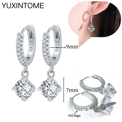 Celeste Crystal Silver Hoops