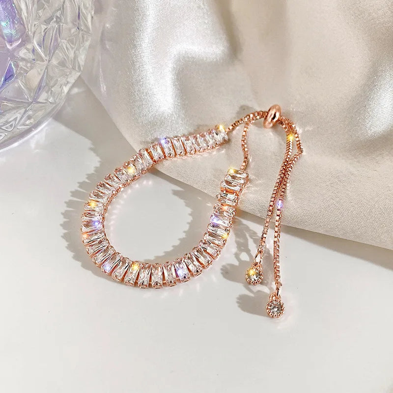 Rainbow Crystal Chain Bracelet
