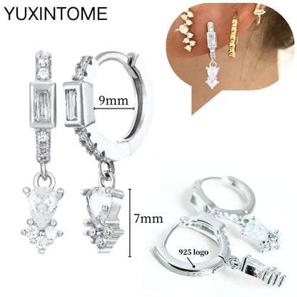 Celeste Crystal Silver Hoops