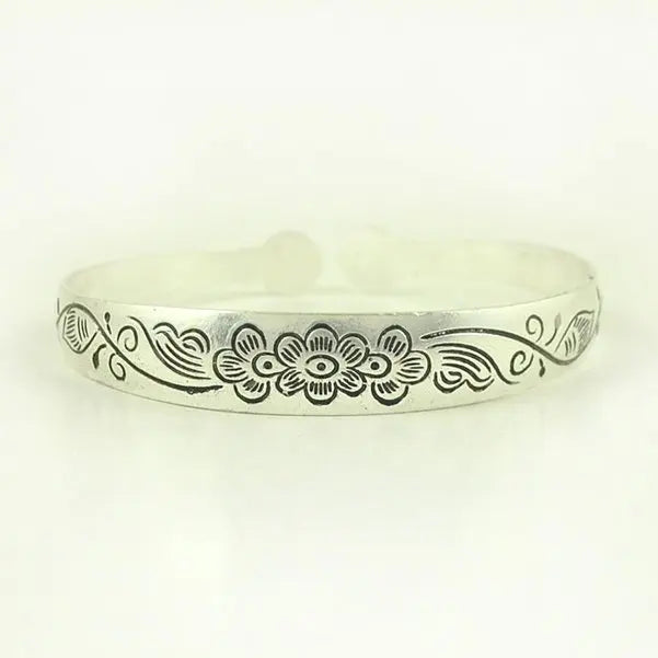 Retro Tibetan Silver Bangle