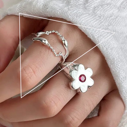 Retro Floral Sterling Ring
