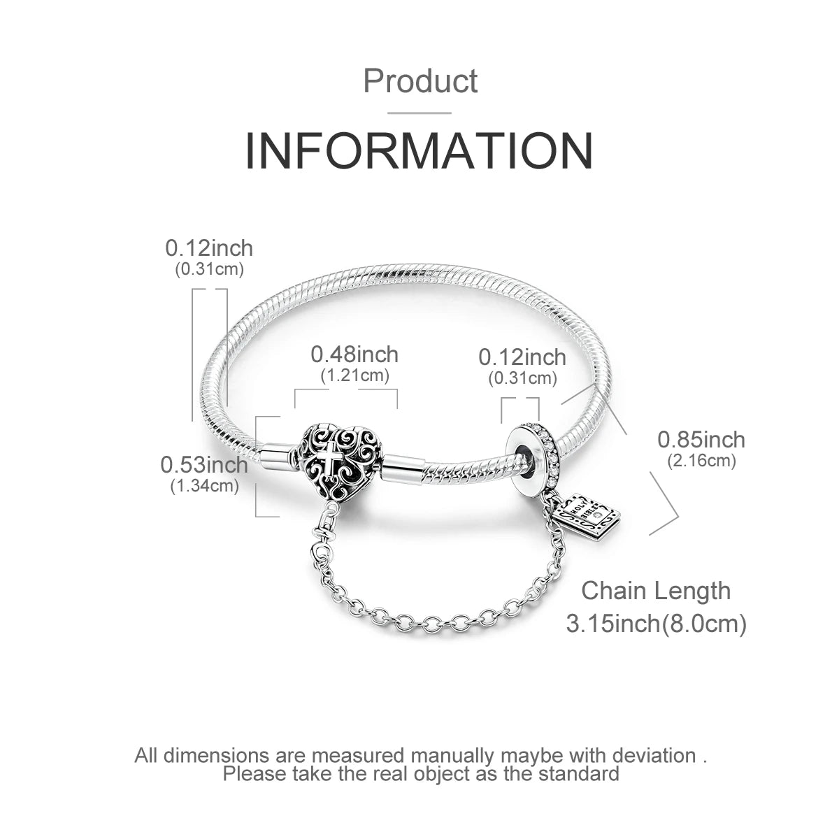 Holy Mother Heart Charm Bracelet