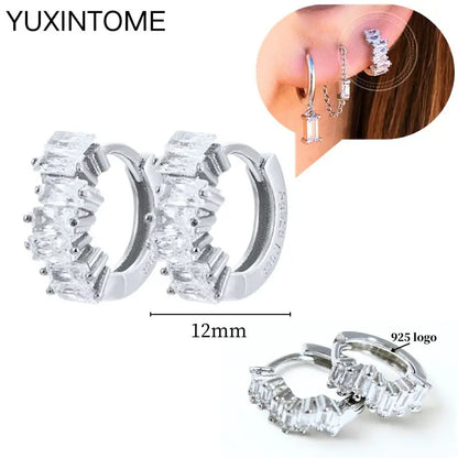 Celeste Crystal Silver Hoops