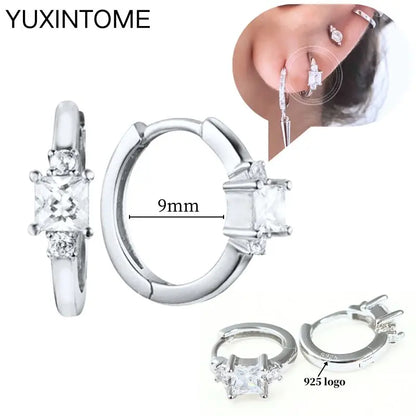 Celeste Crystal Silver Hoops