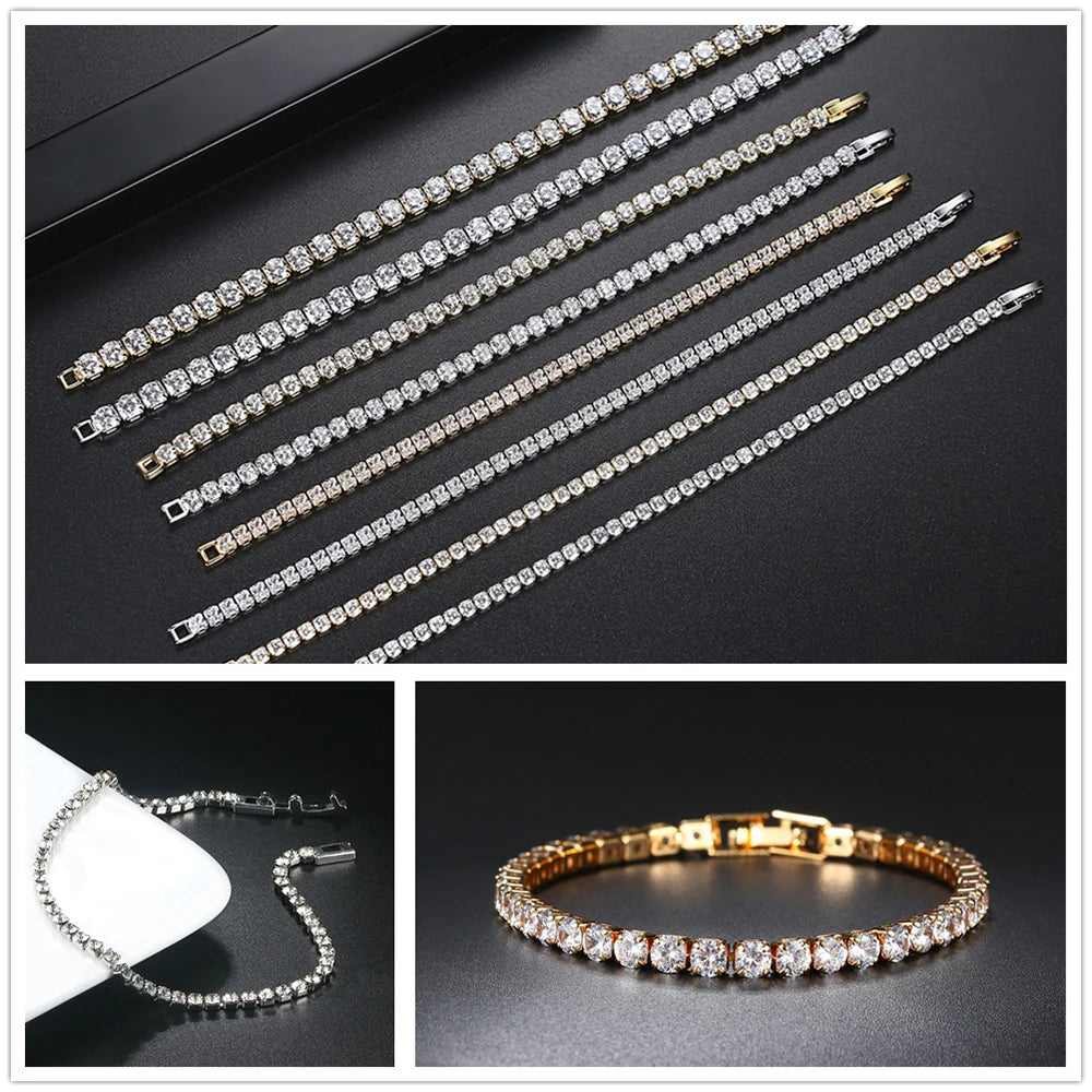 Silver CZ Tennis Chain Bracelet