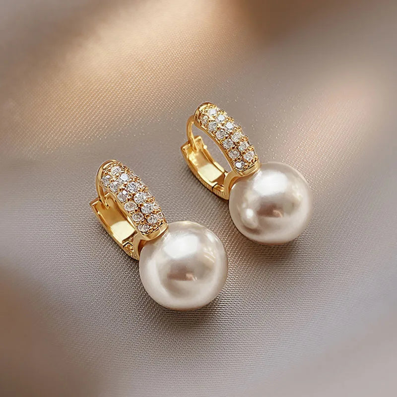 Celeste Pearl Circle Earrings