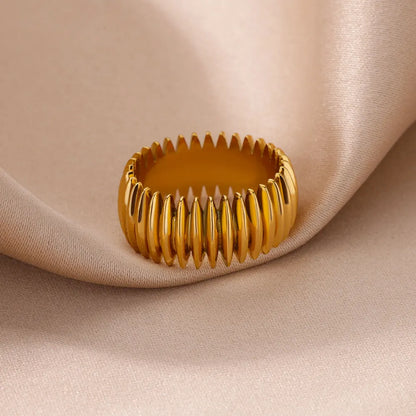 Gold Stripe Statement Ring