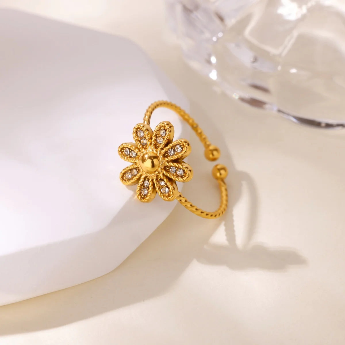 Golden Geo Glow Ring