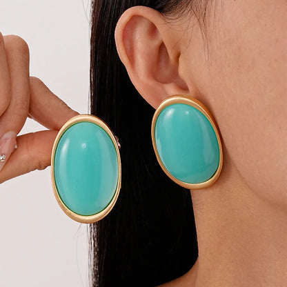 Celeste Ruby Oval Studs