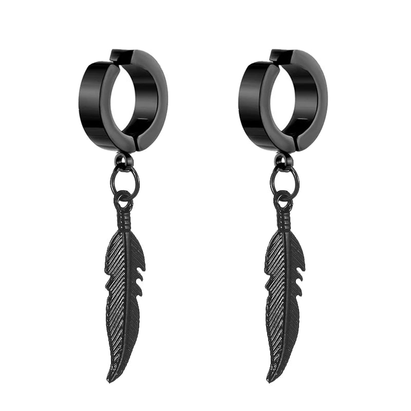 Celeste Cross Feather Studs