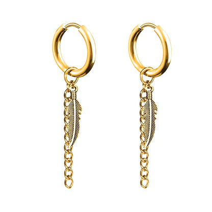 Celeste Cross Feather Studs