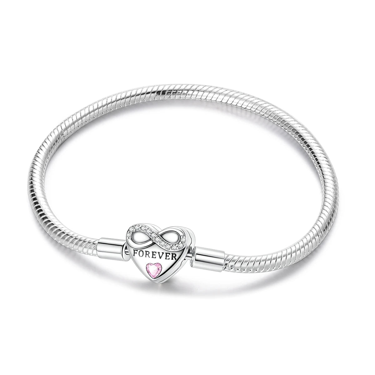Celeste Heart Charm Snake Bracelet
