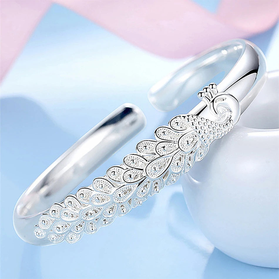 Sterling Silver Peacock Bracelet