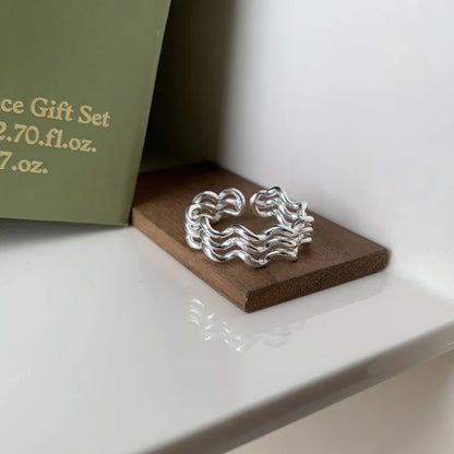 Celeste Double Wave Silver Ring