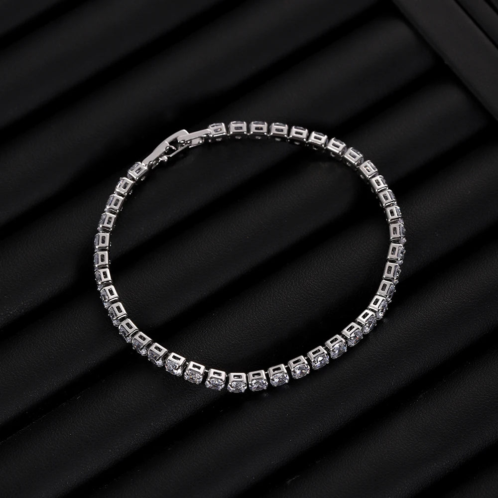 Micro-Inlaid Crystal Tennis Bracelet