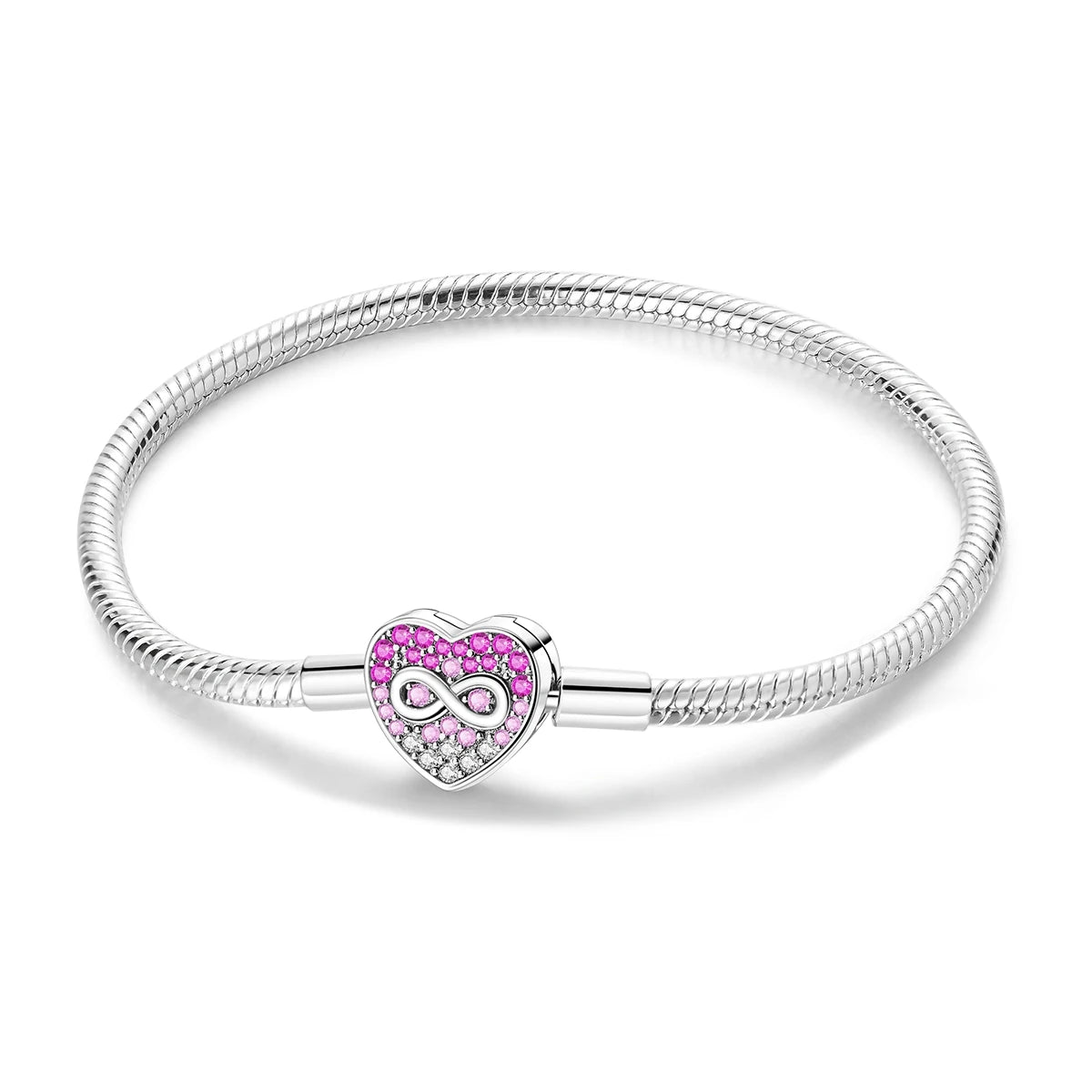 Celeste Heart Charm Snake Bracelet
