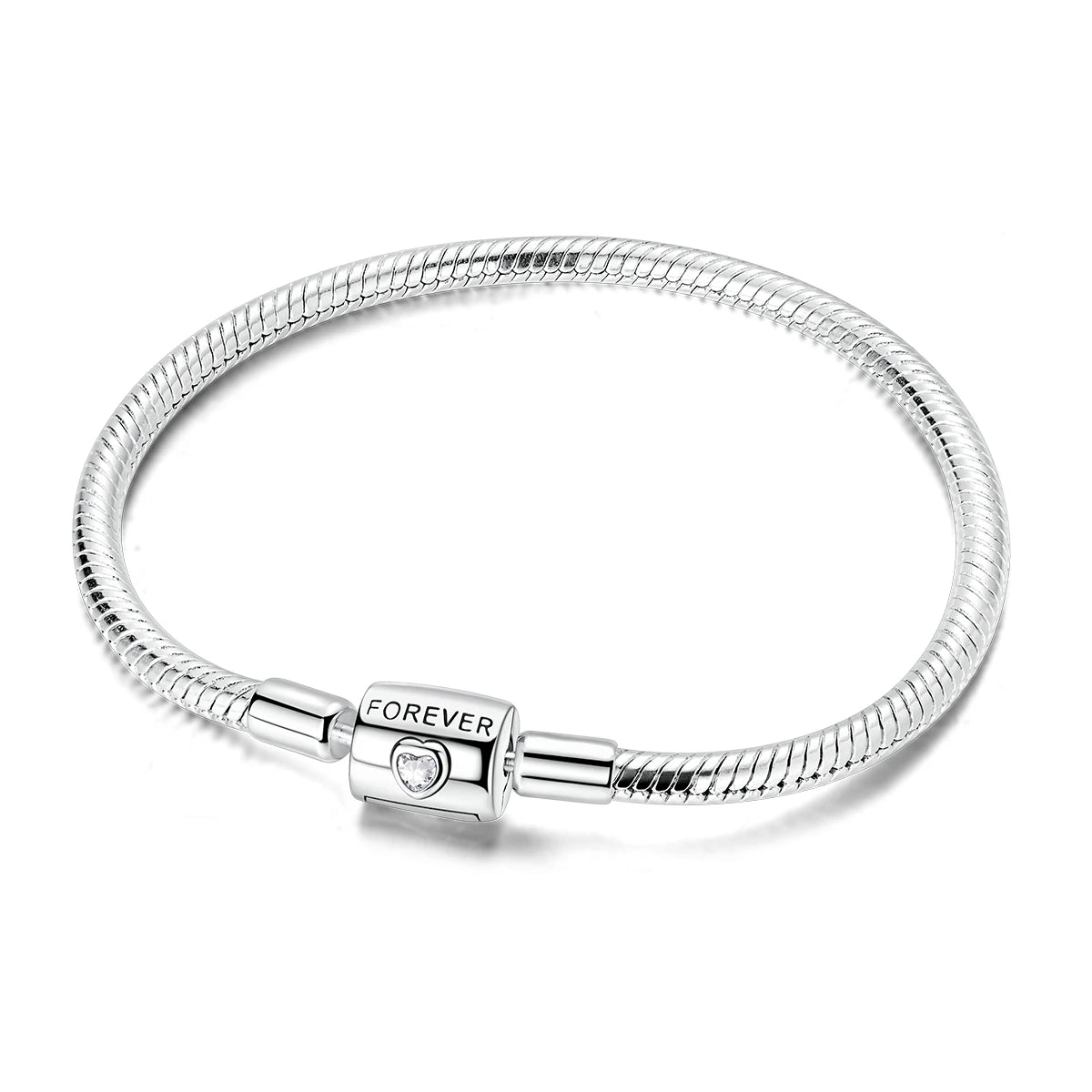 Celeste Heart Charm Snake Bracelet
