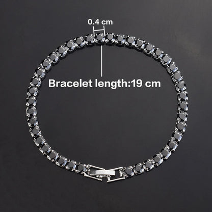 Micro-Inlaid Crystal Tennis Bracelet