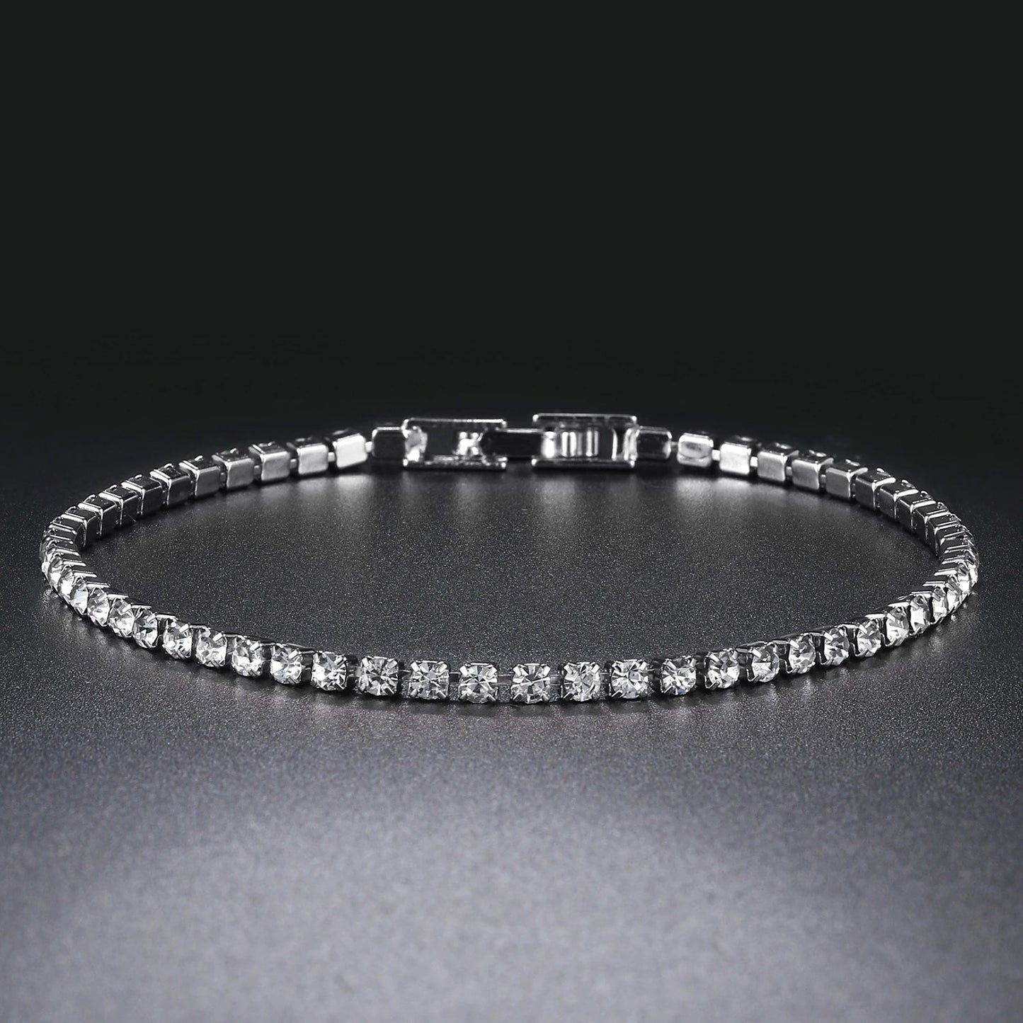 Silver CZ Tennis Chain Bracelet