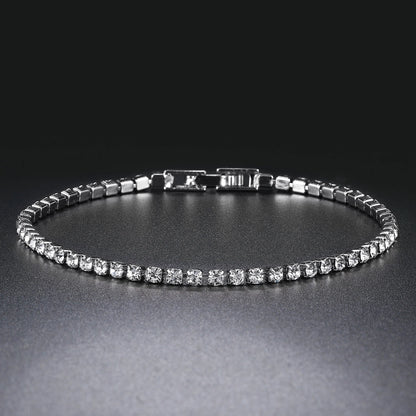 Silver CZ Tennis Chain Bracelet