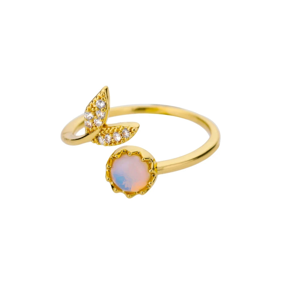 Ethereal Opal Flower Ring