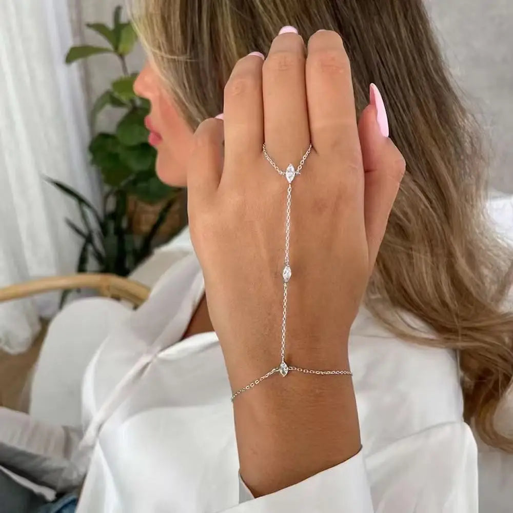 Bling Thin Chain Hand Bracelet